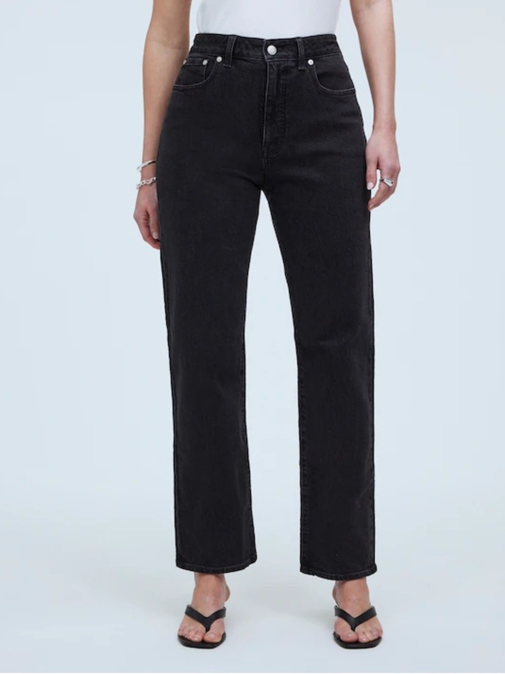 Madewell “The 90s Straight” Curvy Black Wash Jeans